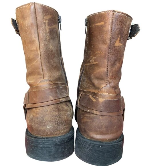 Lavorazione Artigiana Natha Coach Brown Nubuck Leather Ankle Boots Mens 12 D - Picture 9 of 16